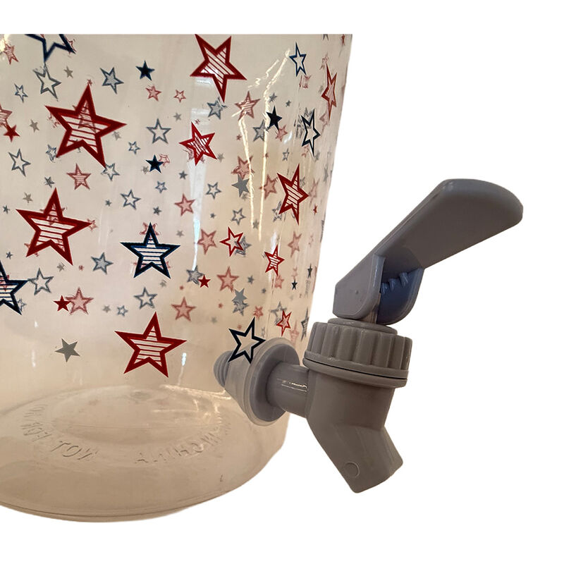 Cook With Color 3.9L Plastic Drink Dispenser - RWB Stars image number 4