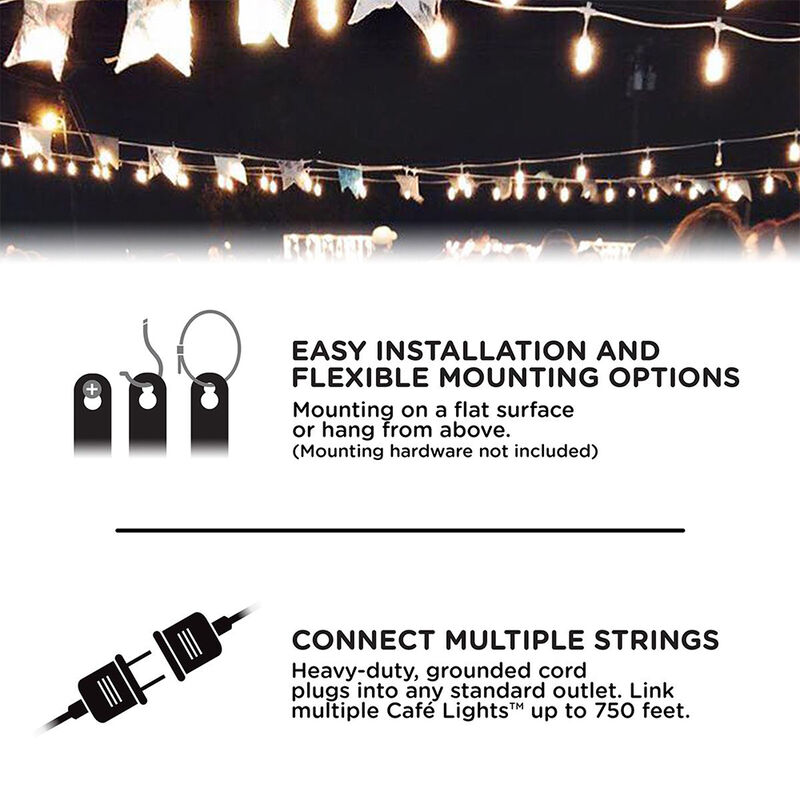 Enbrighten Vintage Seasons LED Color-Changing Cafe String Lights, White, 48' image number 5