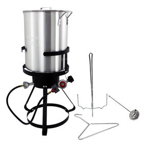 CHARD 30-Qt. Aluminum Turkey Fryer Package with Thermometer