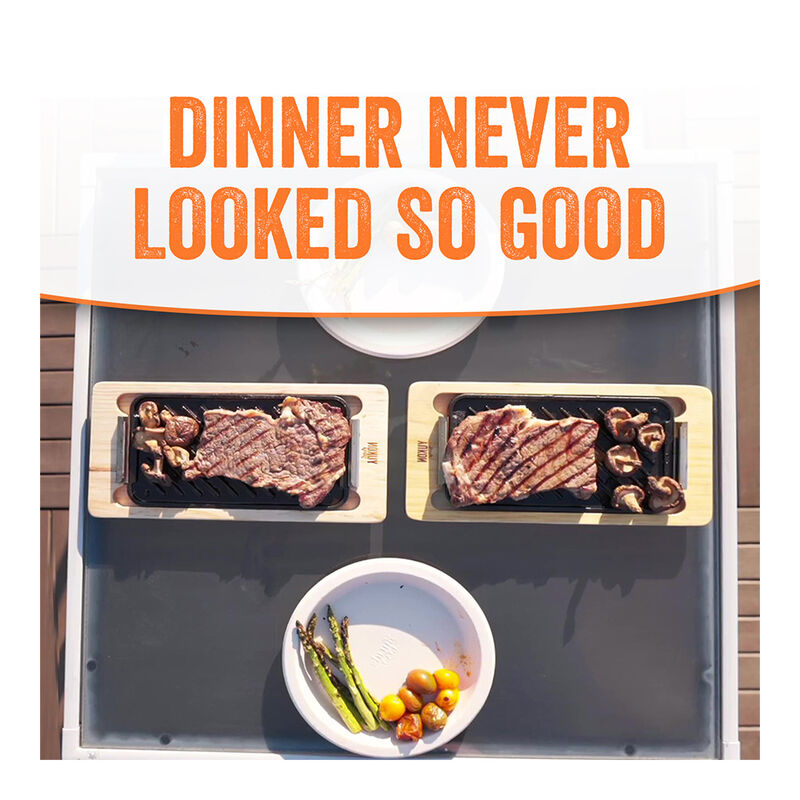 Yukon Glory Wooden Trays and Cast Iron Pan Set image number 6