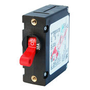 Blue Sea Circuit Breaker A-Series Toggle Switch, Single Pole, 30A, Red