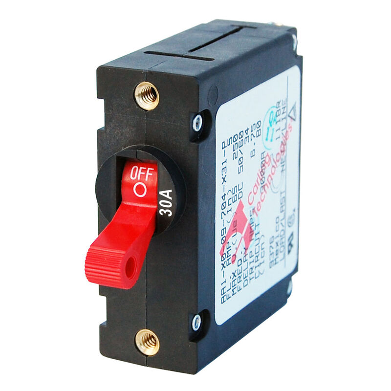 Blue Sea Circuit Breaker A-Series Toggle Switch, Single Pole, 30A, Red image number 1