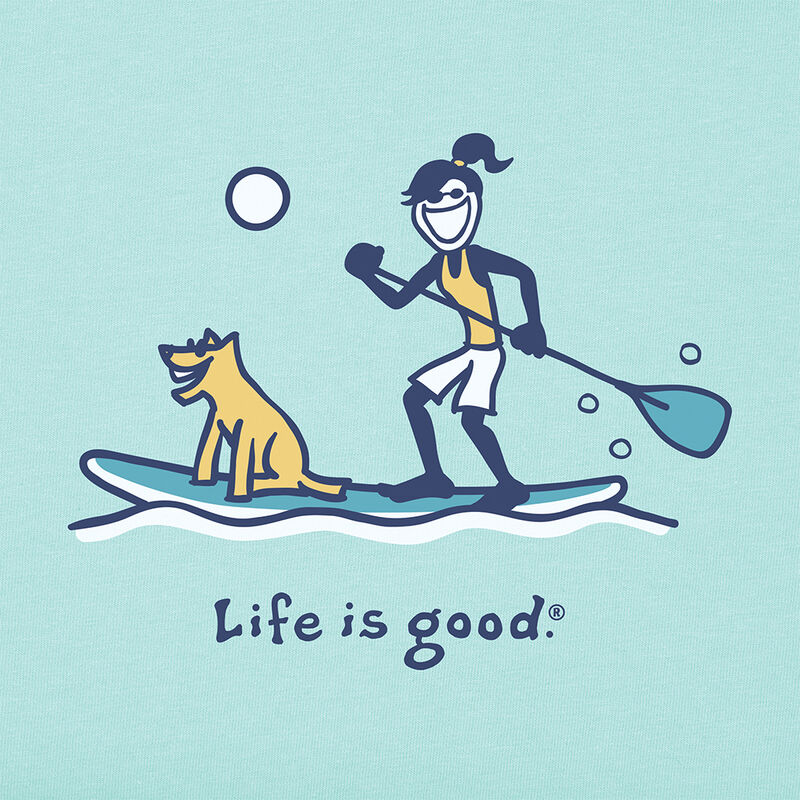 Life Is Good Women's Jackie and Rocket Paddleboard Vintage Short-Sleeve Crusher Tee image number 2