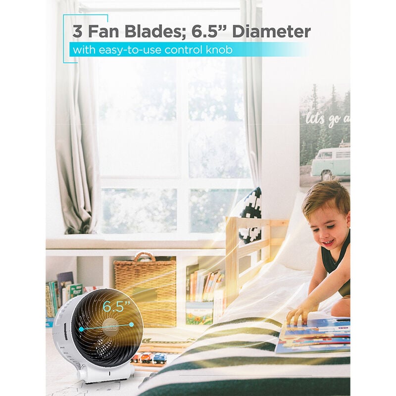 Black+Decker 1500W Dual-Function Desktop Heater/Fan, White image number 5