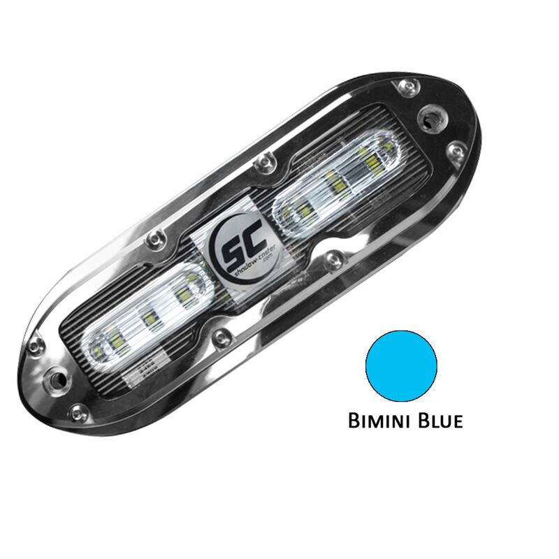 Shadow-Caster SCM-6 LED Underwater Light w/20' Cable - 316 SS Housing - Bimini Blue image number 1