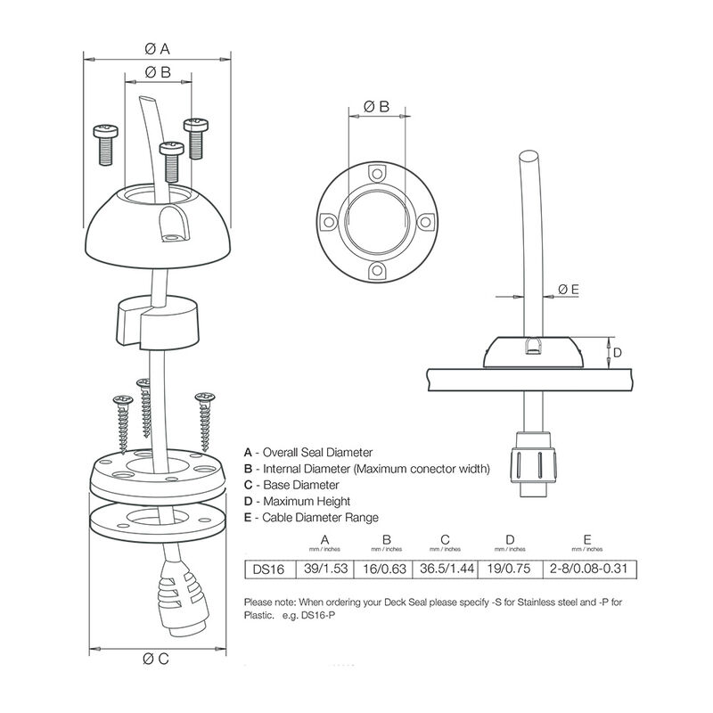 Scanstrut DS16-P Vertical Cable Seal image number 2