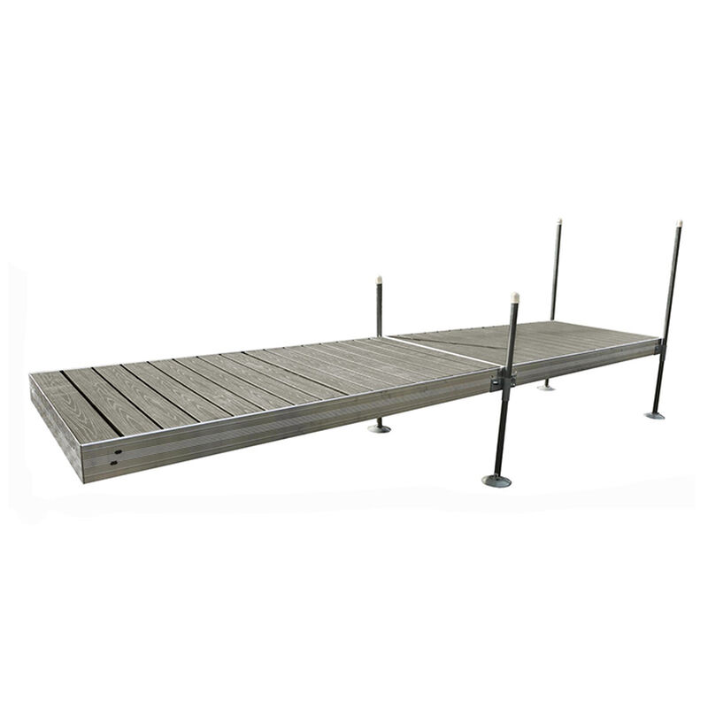 Tommy Docks 16' Straight Aluminum Frame With Composite Decking Complete Dock Package - Ridgeway Gray image number 1