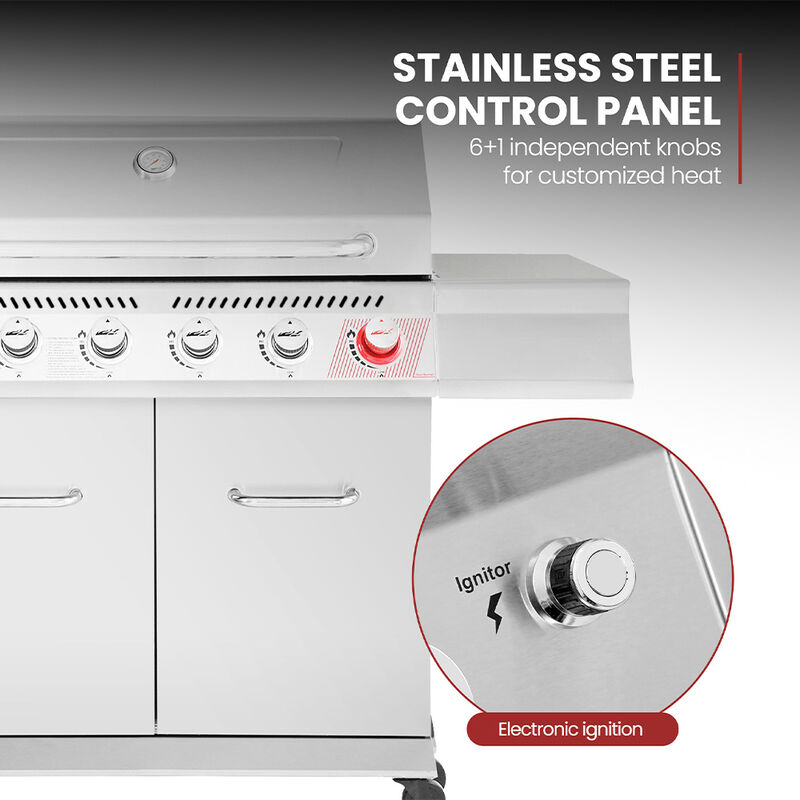 Royal Gourmet GA Series 6-Burner Gas Grill with Sear Burner and Side Burner image number 13