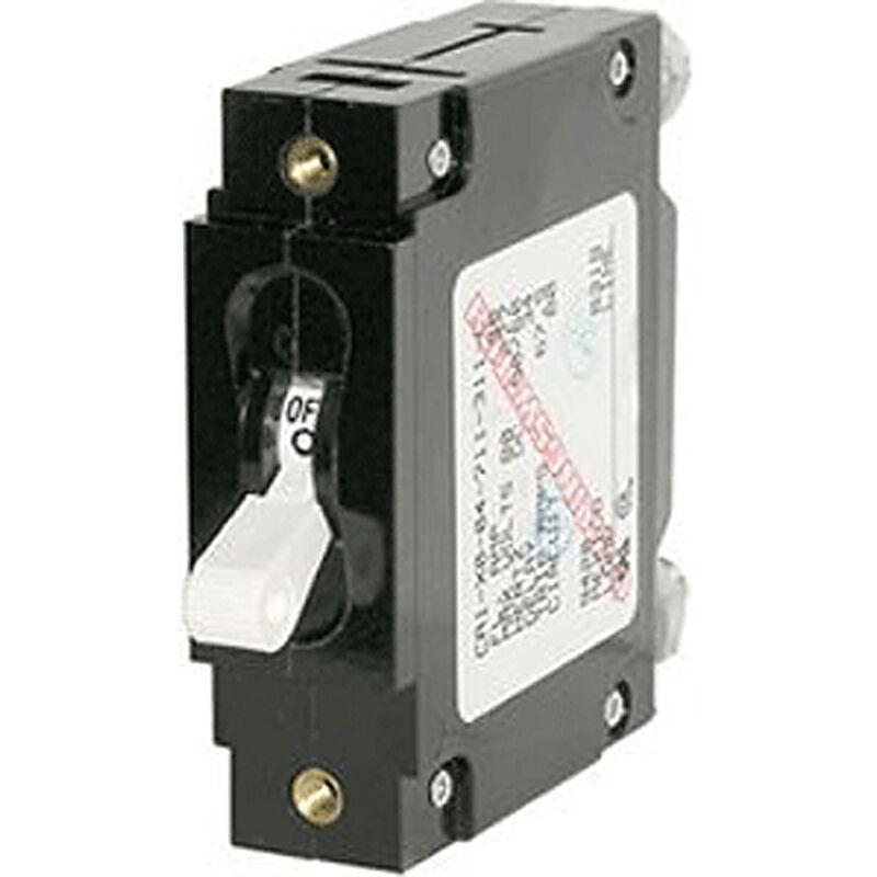 Blue Sea Circuit Breaker C-Series Toggle Switch, Single Pole, 50A, White image number 1