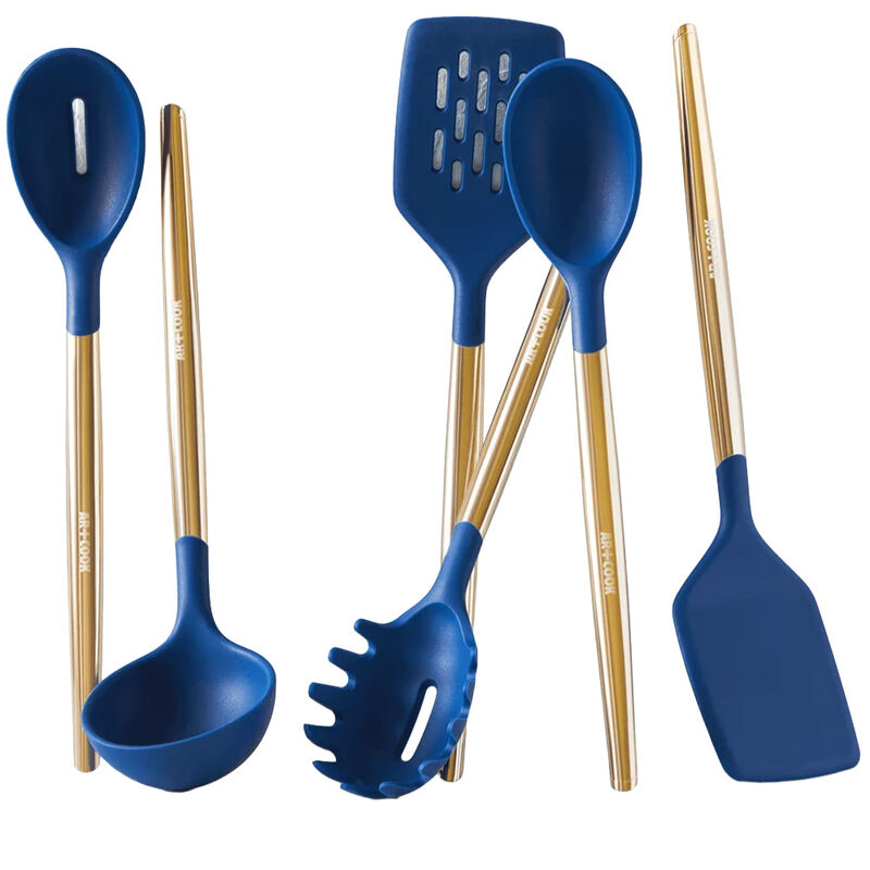 Art and Cook 6 Piece Silicone Utensil Set, Indigo