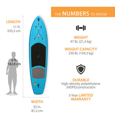 Lifetime Amped 11ft Paddleboard (Paddle Included)