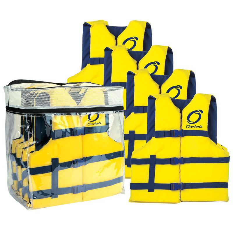 Overtons Universal Adult Life Jackets 4-pack image number 1