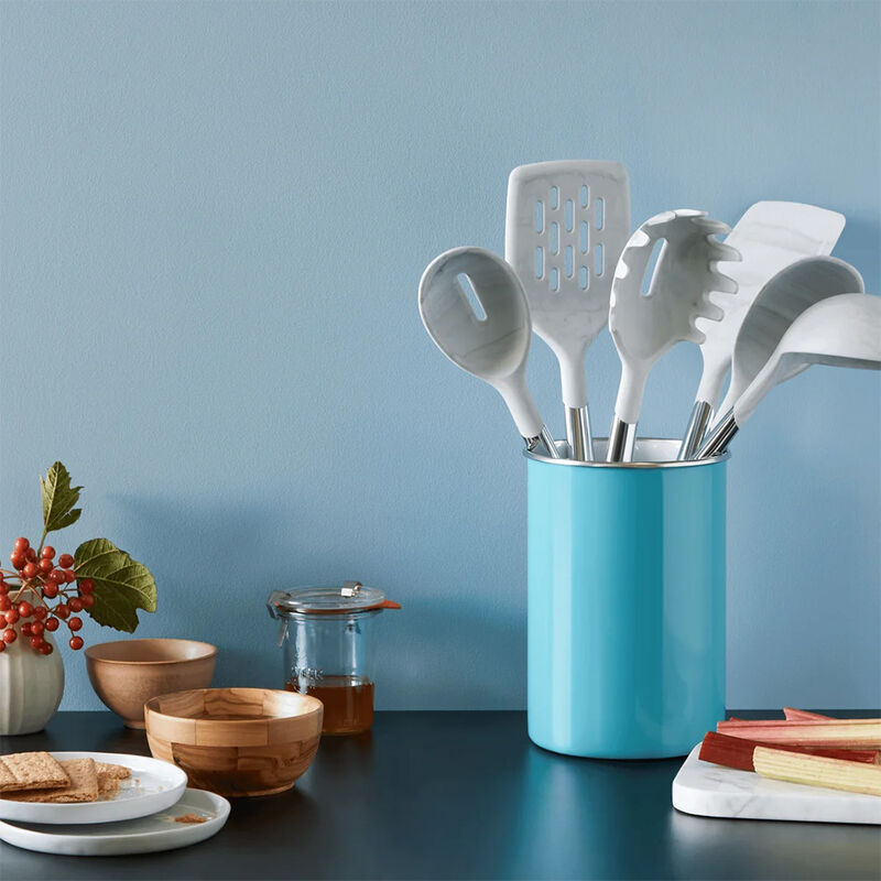 Art and Cook 6 Piece Silicone Utensil Set, White Marble image number 2