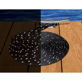 Dockmate Reflective Double Braid Nylon Dock Line, 3/8" x 15'