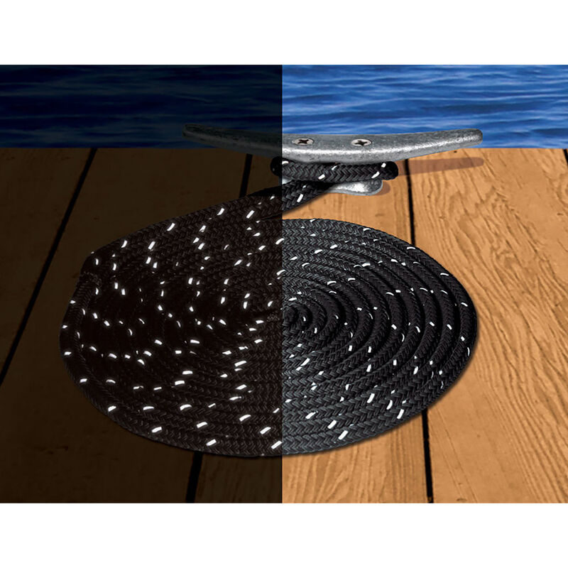 Dockmate Reflective Double Braid Nylon Dock Line, 3/8" x 15' image number 1
