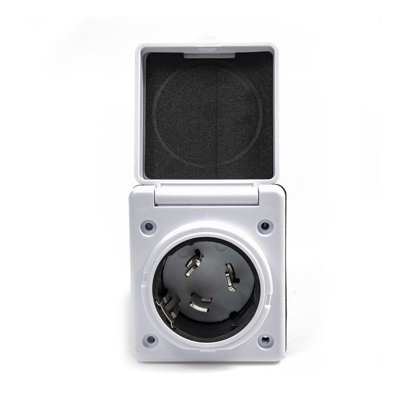 Electric World 50A RV Inlet in White w/Stainless Steel Cover image number 2