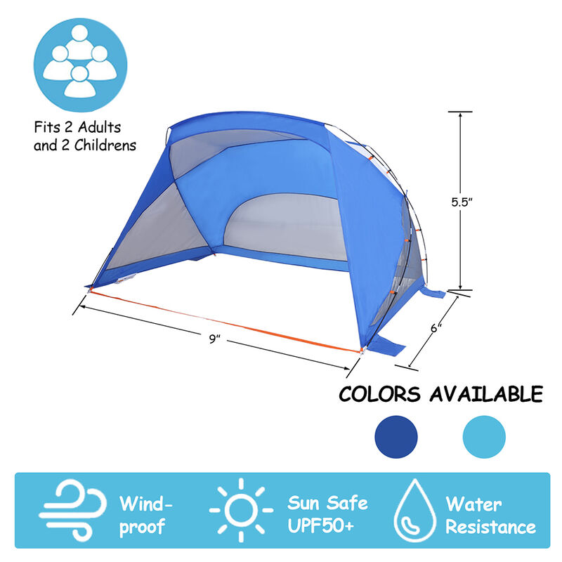 MF Studio 3-4 Person Beach Canopy and Portable Shade, Blue image number 5