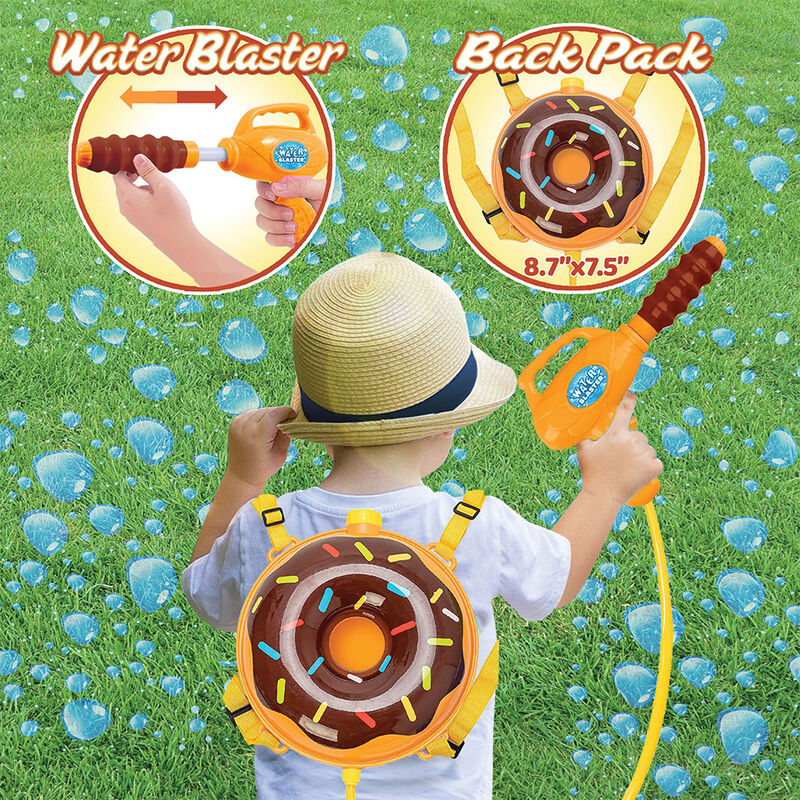 Splash Buddies Water Blaster Backpack, Chocolate Donut image number 3