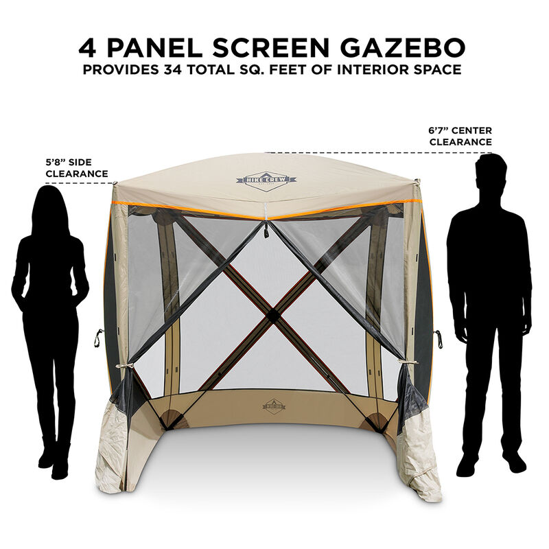 Hike Crew Portable 4-Sided Screen Gazebo with Carrying Bag image number 4
