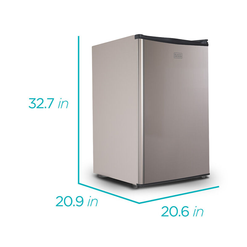 Black+Decker 4.3 cu. ft. Mini Refrigerator with Freezer, VCM Stainless Look image number 2