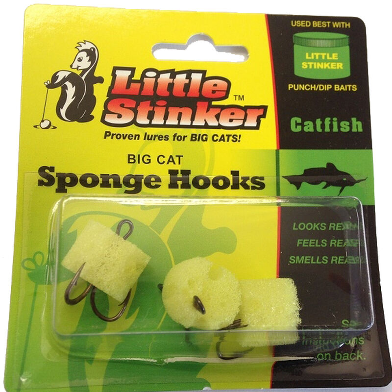 Little Stinker Sponge Treble Hooks, Size 4, 3-Pack image number 1