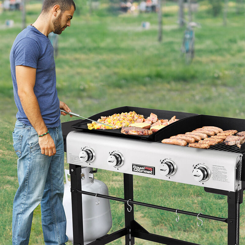 Royal Gourmet 4-Burner&nbsp;Flat Top&nbsp;Gas Grill & Griddle Combo, Folding Legs Design image number 12