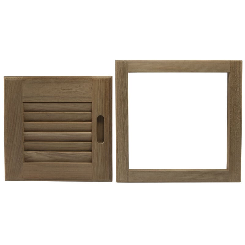 Whitecap Teak 12" x 12" Louvered Door & Frame, Right-Hand Opening image number 6