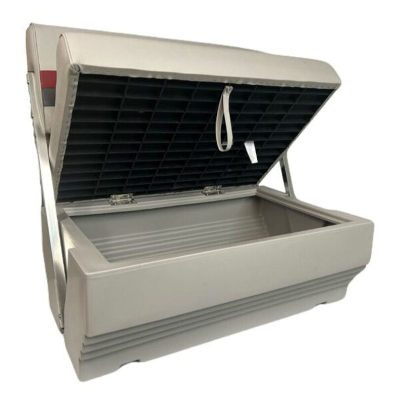 Horizon Manufacturing Premium Series Pontoon Flip Flop Seat Cushion Set w/ Base - Gray/Red/Charcoal image number 2