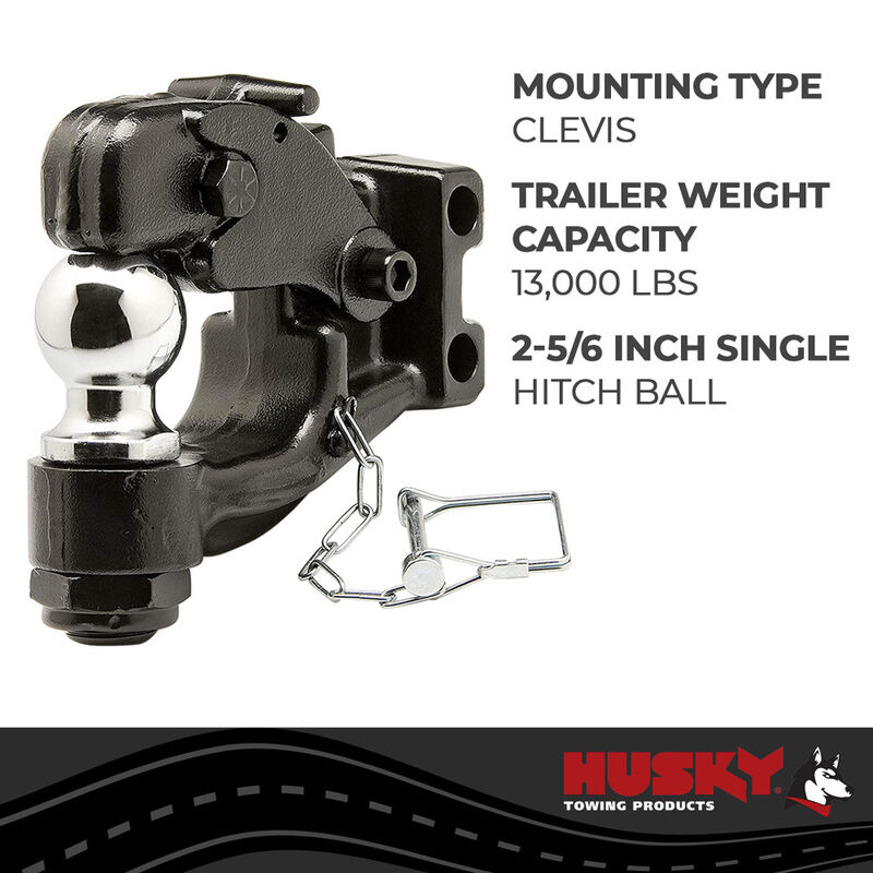 Husky Towing Pintle Combo Ball Mount 2-5/16 Inch Ball, 13,000 Lb GTW image number 3