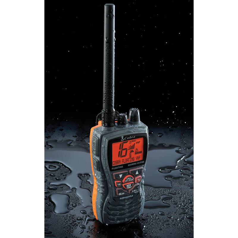 Cobra MR HH350 FLT Floating Handheld VHF Radio, Black image number 4
