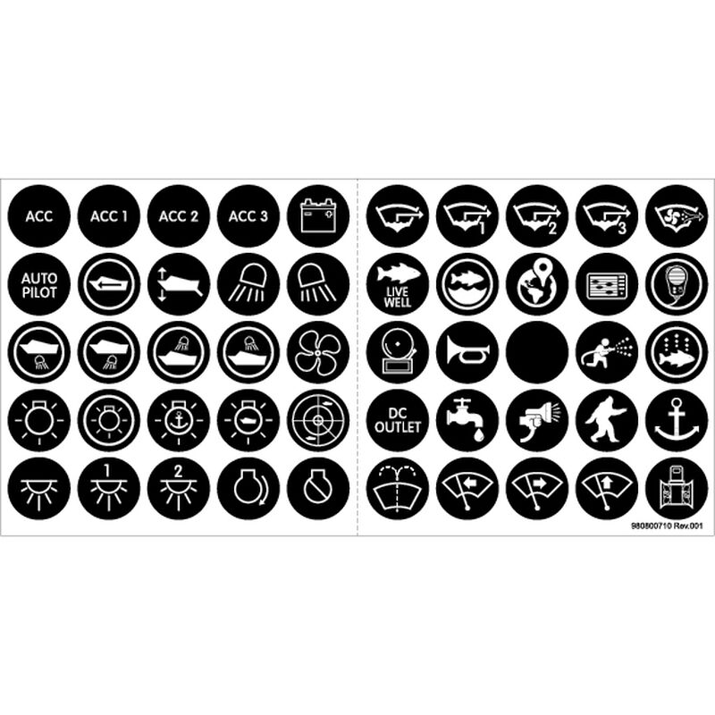 Blue Sea Systems Push-Button Switch Label Kit image number 1