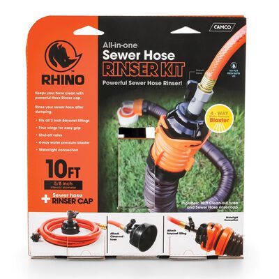 Camco RhinoFlex 10' Clean Out Hose with Rinser Cap