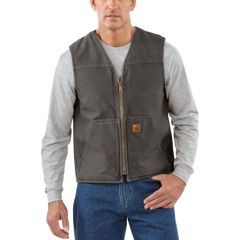 Carhartt Men's Sandstone Sherpa-Lined Rugged Vest image number 4