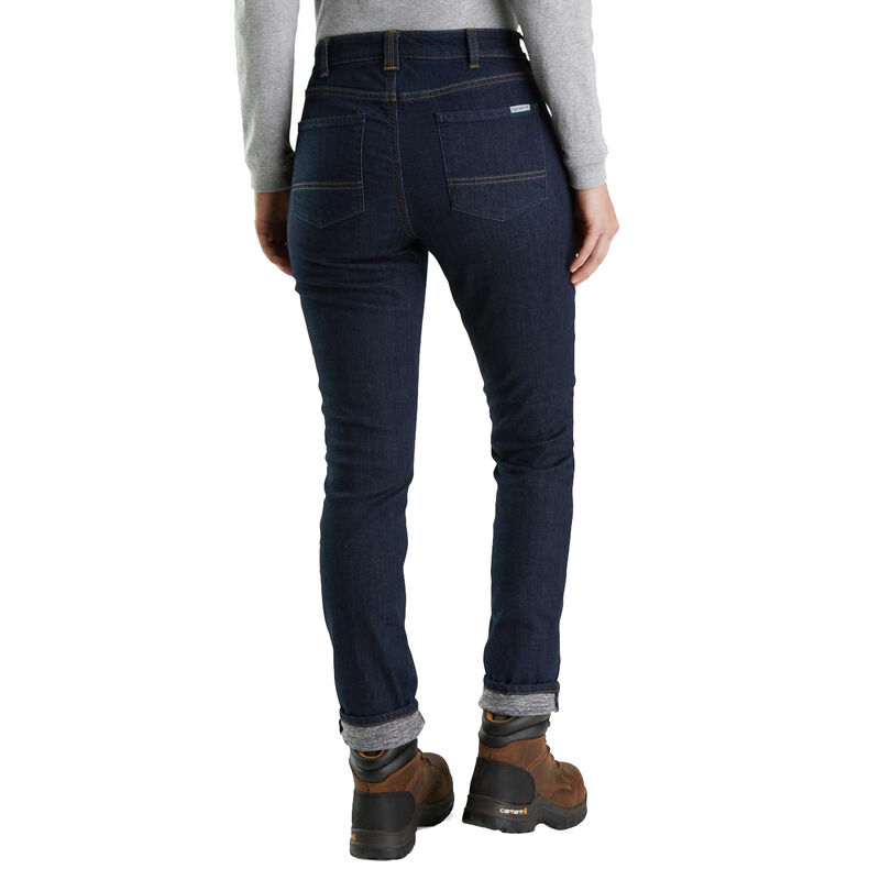 Carhartt Women's Straight-Leg Lined Jeans image number 2