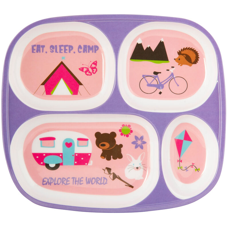 Kid's "Eat, Sleep, Camp" Food Tray, Purple image number 2