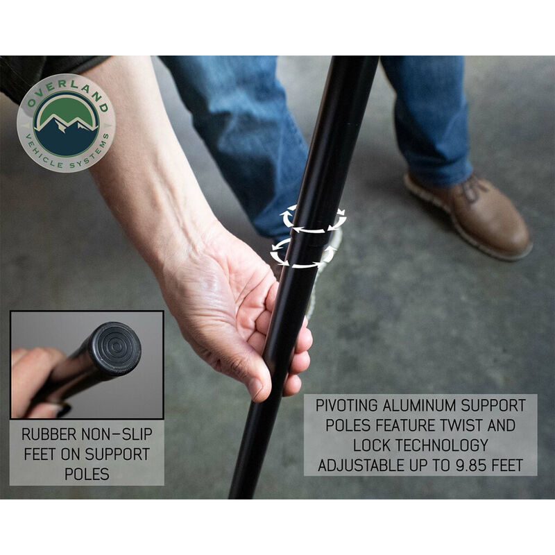 Overland Vehicle Systems 270 Driver Side Awning with Bracket Kit for Mid-to-High Roofline Vans image number 7