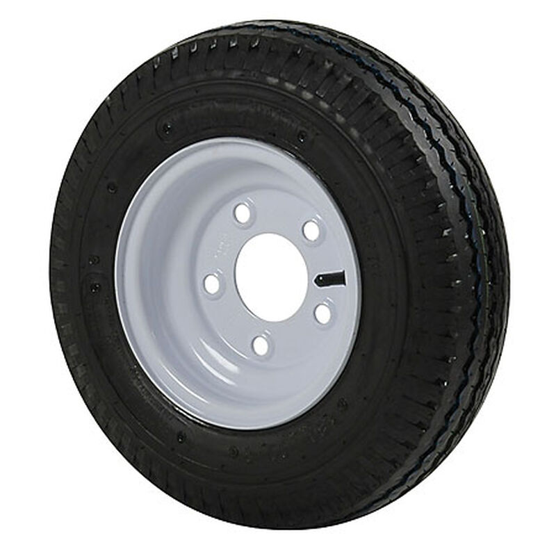 Kenda Loadstar 5.70 x 8 Bias Trailer Tire w/5-Lug Standard White Rim image number 1