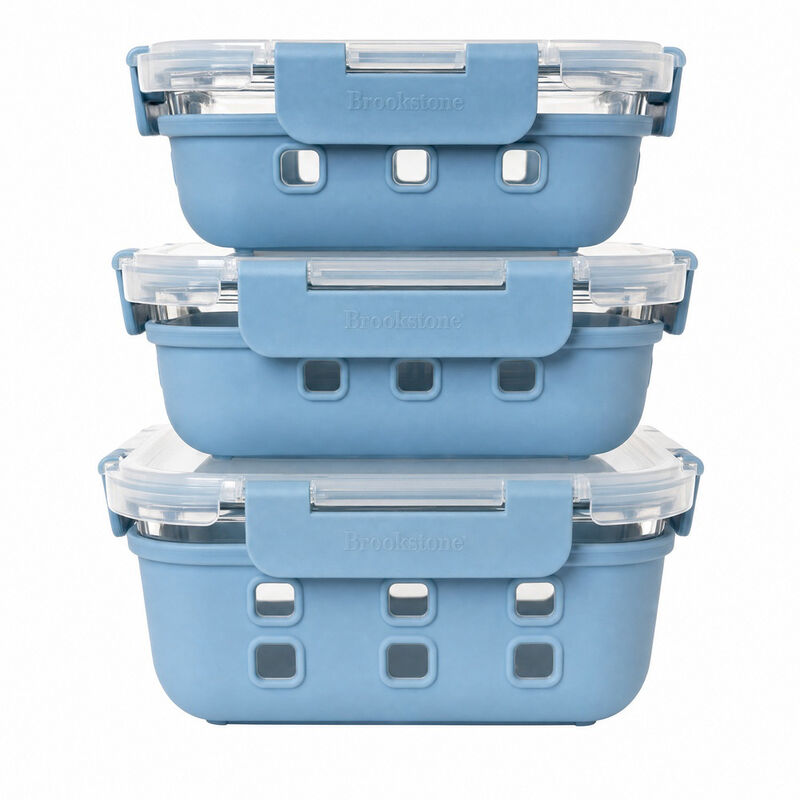 Brookstone 3-Piece Glass Food Storage Set