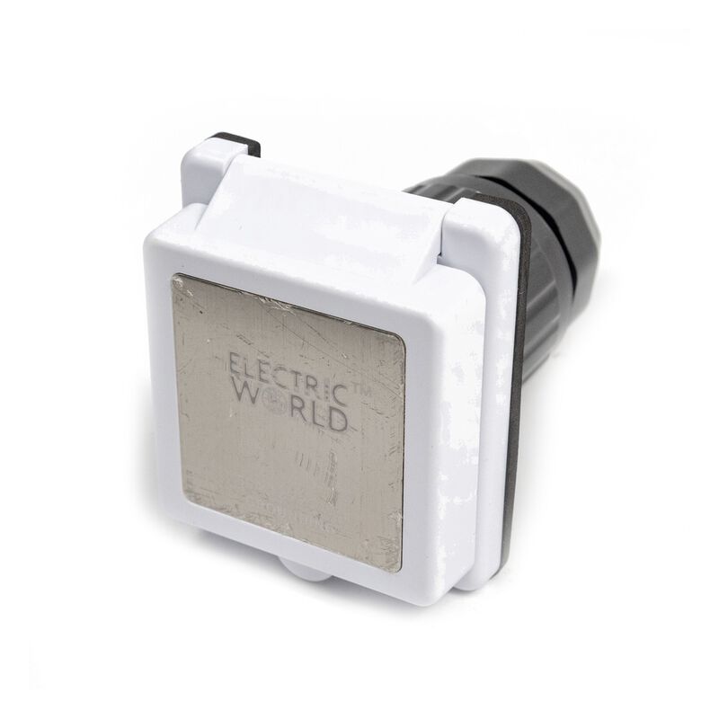 Electric World 50A RV Inlet in White w/Stainless Steel Cover image number 3