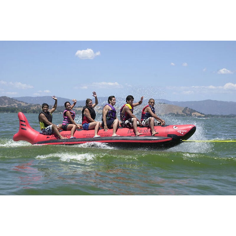Island Hopper Red Shark Six-Person Banana Boat Towable image number 1