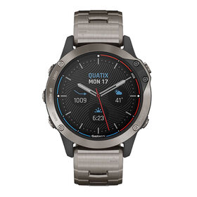 Garmin quatix; 6 Sapphire Titanium - Grey w/Titanium Band