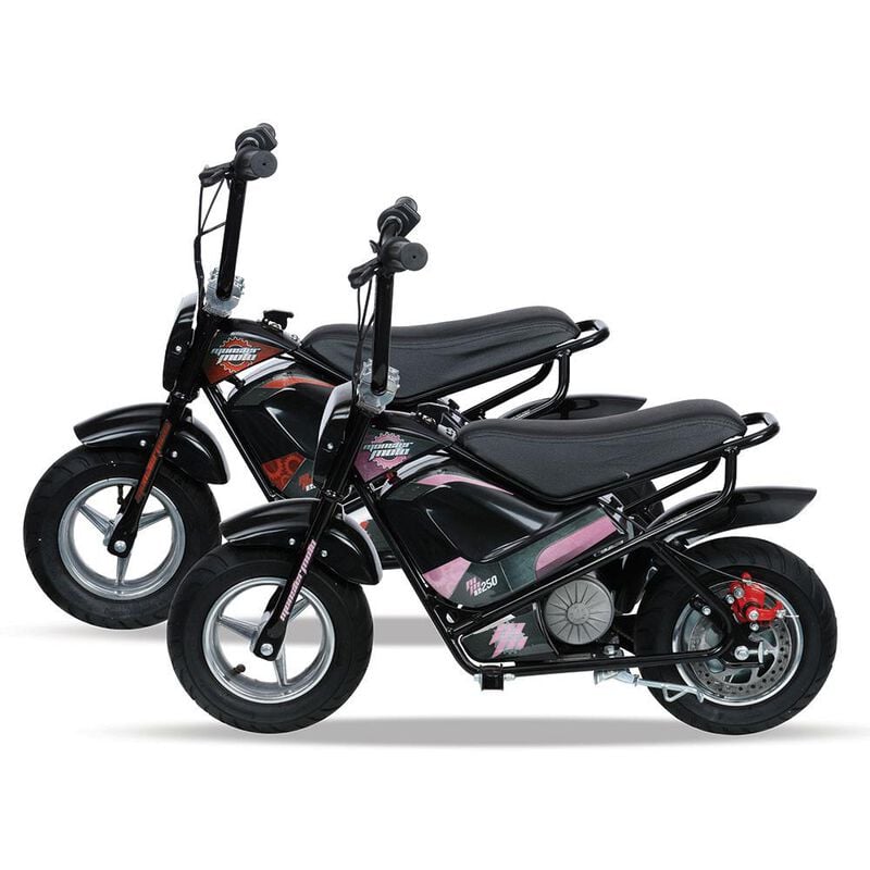 Classic e-Mini Bike with Red and Pink Decals image number 4
