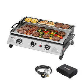 Royal Gourmet 24-Inch Stainless Steel Portable Tabletop Griddle with Warming Rack