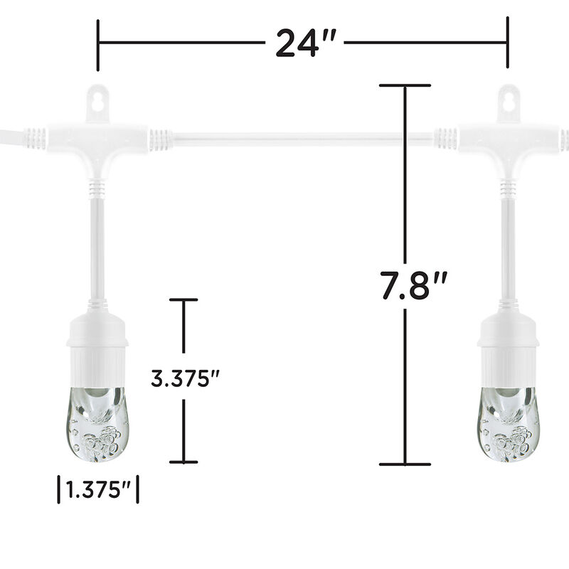 Enbrighten Classic LED Cafe String Lights, White, 48' image number 2