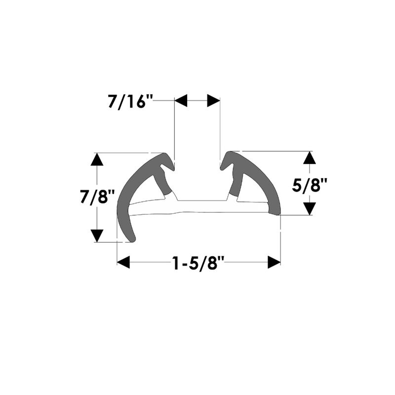 TACO Marine Semi-Rigid SuproFlex Small Rub Rail Kit, 60' x 1-5/8" x 7/8", Black image number 4