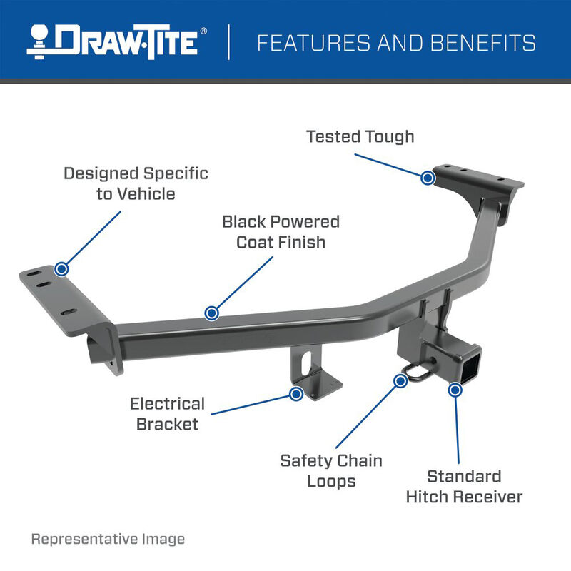 DRAW-TITE Class 3 Trailer Hitch, 2" Square Receiver, Chevrolet Tracker, Suzuki Grand Vitara, Vitara, XL-7 image number 3