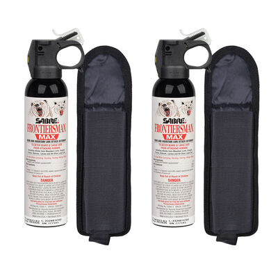 SABRE Frontiersman Max 9.2-oz. Bear Spray and Mountain Lion Spray with Belt Holster, 2-Pack