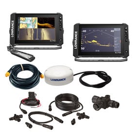 Lowrance Elite FS 10 BOAT in A BOX w/ Active Imaging 3-in-1 - 2 Displays, TD, GPS Antenna, Starter Kit, 25' Ethernet Cable