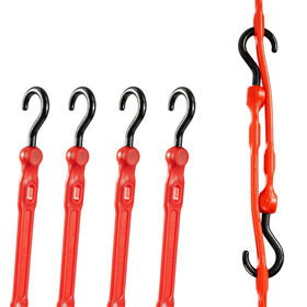 The Perfect Bungee 36" Adjust-A-Strap Adjustable Bungee Strap, Red, 4-Pack