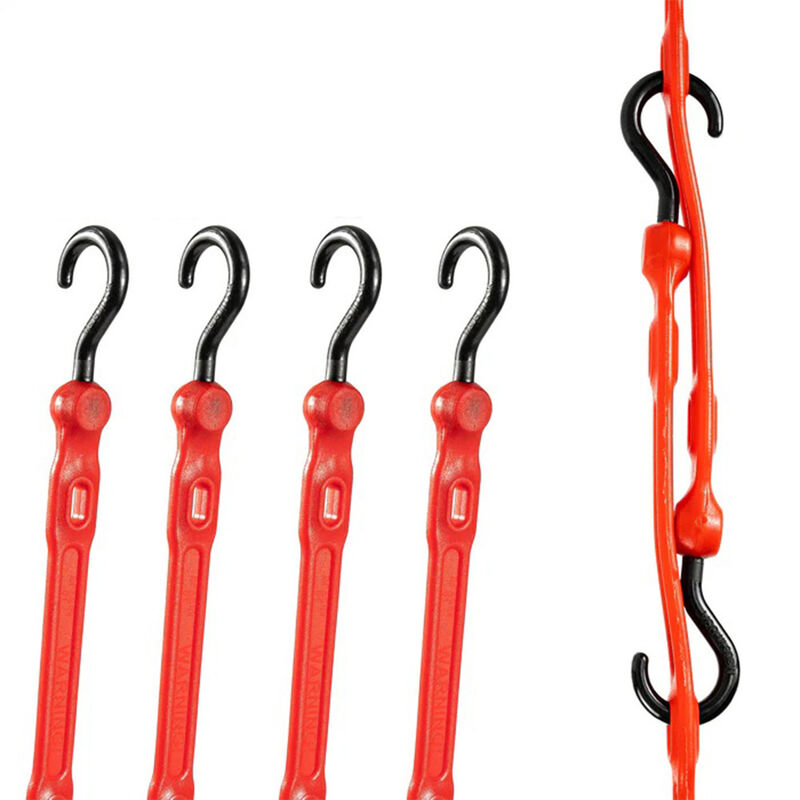 The Perfect Bungee 36" Adjust-A-Strap Adjustable Bungee Strap, Red, 4-Pack